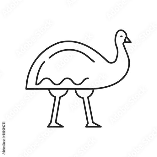 Emu icon. High quality black vector illustration.