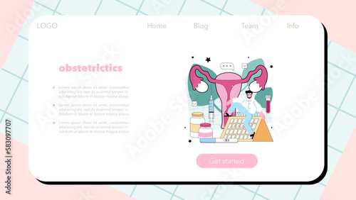 Reproductology and obstetrics web banner or landing page. Human reproductive