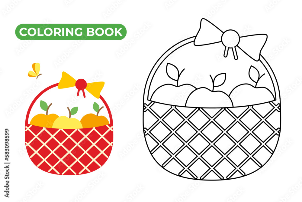 Apple Basket Coloring Page - 1000 F 583098599 FDZjtGBf6pgaKyEqECqPItBjPNmJunv3 