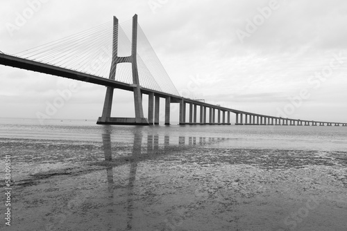 The Vasco Da Gama bridge on a cloudy day