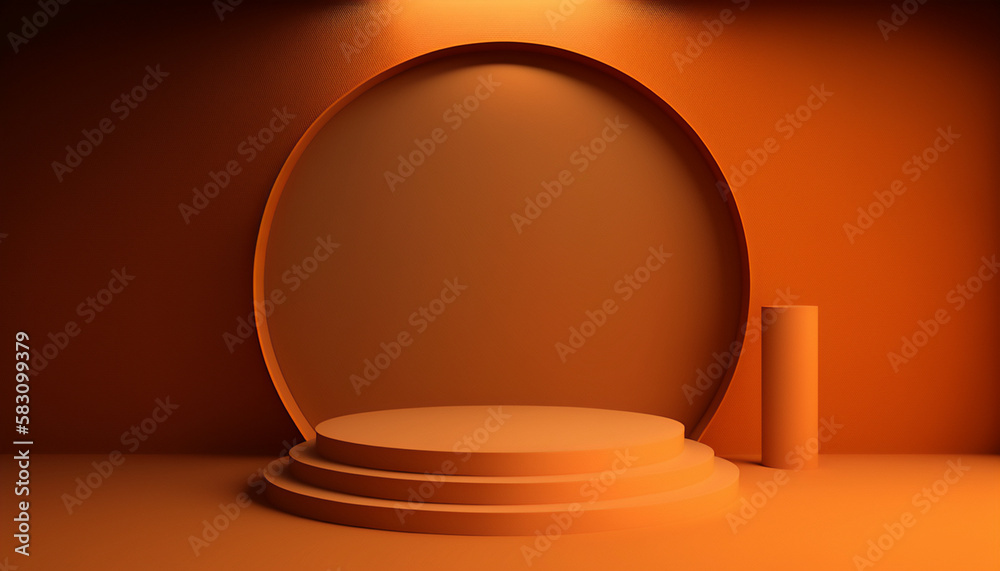 A fun and playful orange podium for your display A fun and playful orange podium for your display