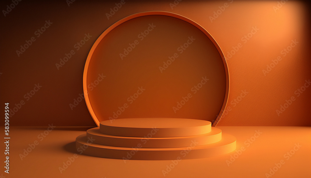 A sleek and contemporary orange podium for your showcase