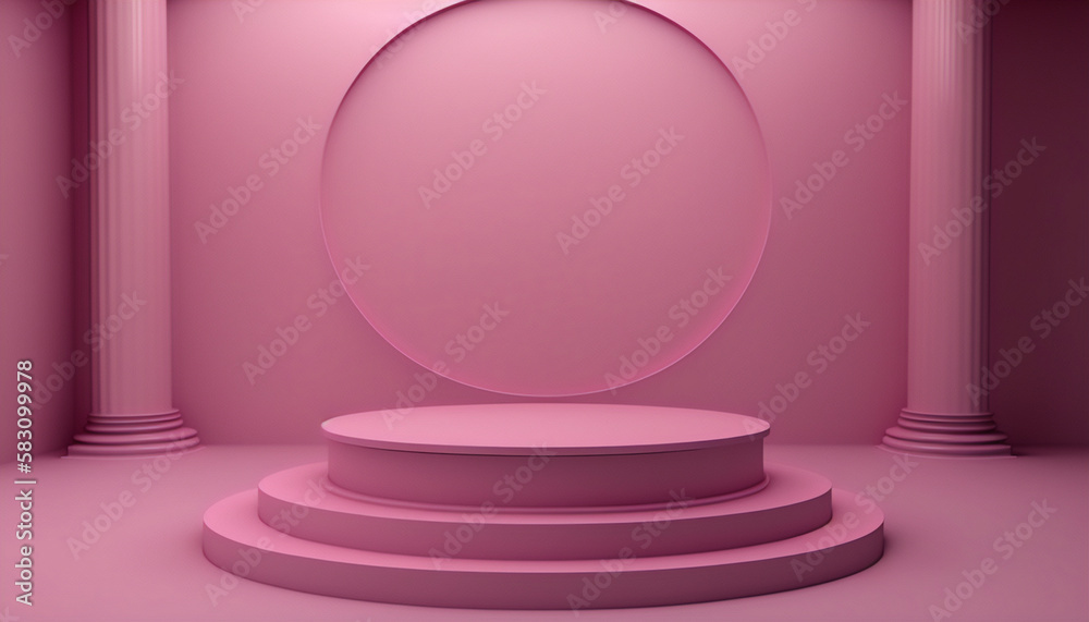 A playful and eye-catching pink stand to showcase your product's fun side A playful and eye-catching pink stand to showcase your product's fun side