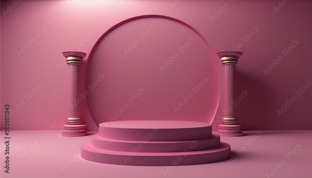 A stunning pink stand to showcase your product's beauty A stunning pink stand to showcase your product's beauty