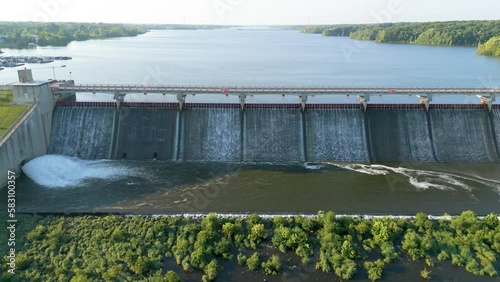 Wallpaper Mural Aerial of lake reservoir and dam, Hoover Reservoir, Westerville, Ohio Torontodigital.ca