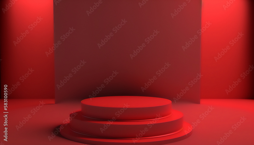 The perfect accent to showcase your product, a bold red podium The perfect accent to showcase your product, a bold red podium