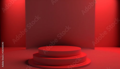 The perfect accent to showcase your product, a bold red podium