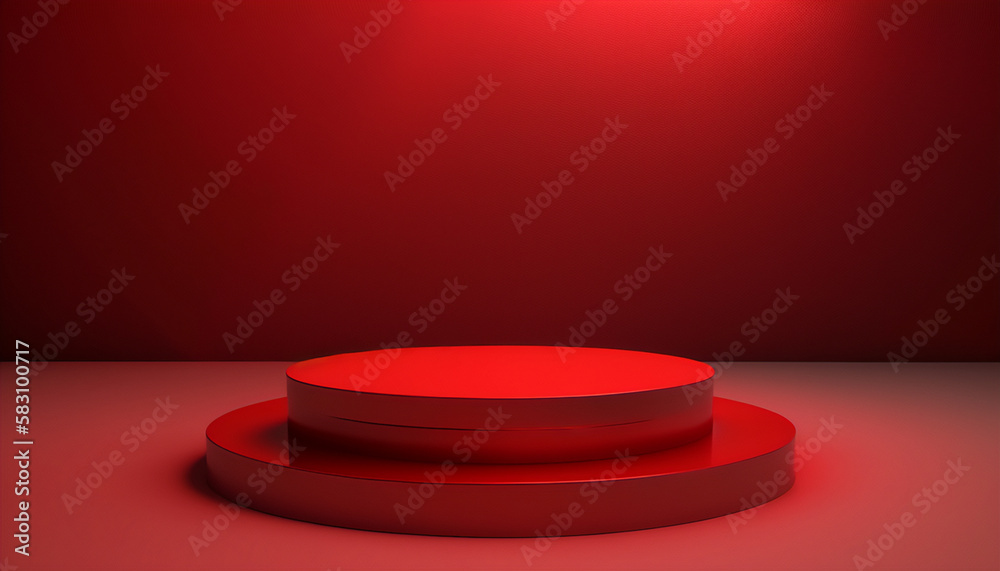 Elevate your product display with this striking red product pedestal Elevate your product display with this striking red product pedestal