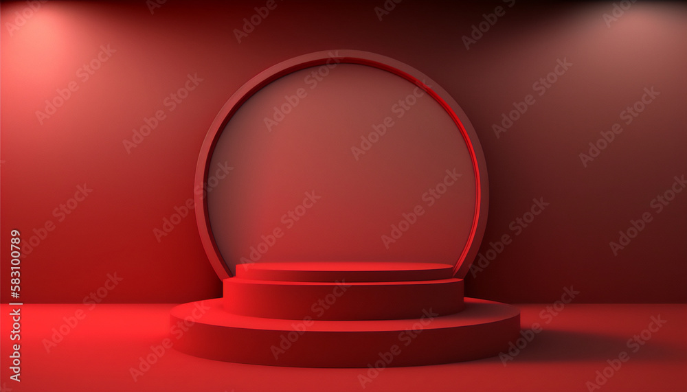 A bold and powerful red pedestal for your presentations A bold and powerful red pedestal for your presentations
