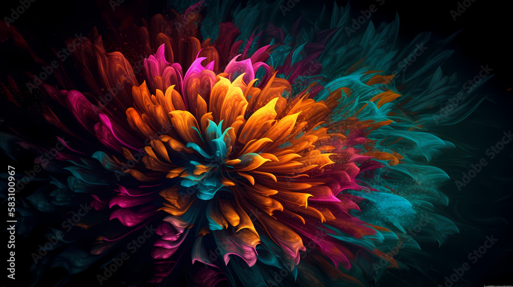Flowers colorful. Generative AI Flowers colorful. Generative AI