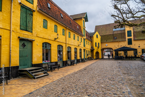 Assens medieval city small backyards, Denmark