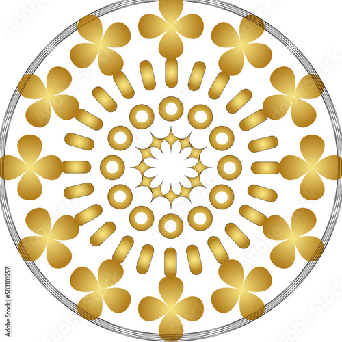 golden circle round mandala art