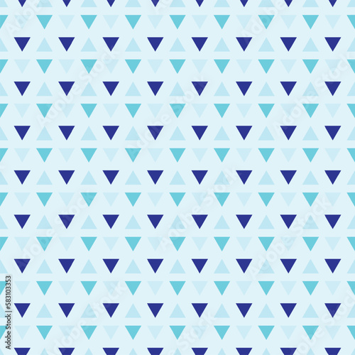 Colorful Blue Triangle Geometric Pattern Abstract Background. Seamless. Fashion. Vector