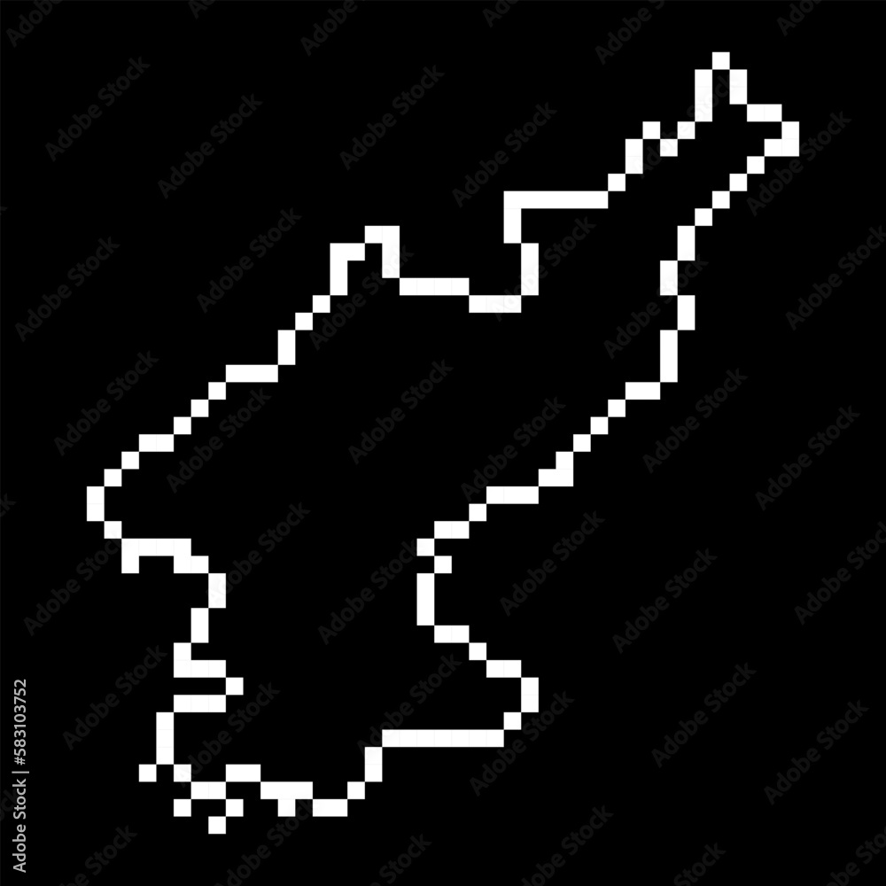 Fototapeta premium Pixel map of North Korea. Vector illustration.