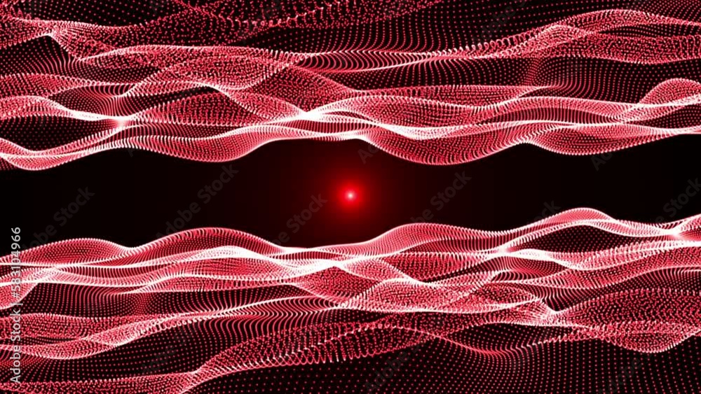 double beautiful red particle form, futuristic neon graphic Background, science energy 3d abstract art element illustration, technology artificial intelligence, shape theme wallpaper animation