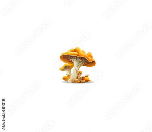 Cartoon forest mushrooms "honey mushrooms" on a white background. Vector illustration, print for background, print on fabric, paper, wallpaper, packaging