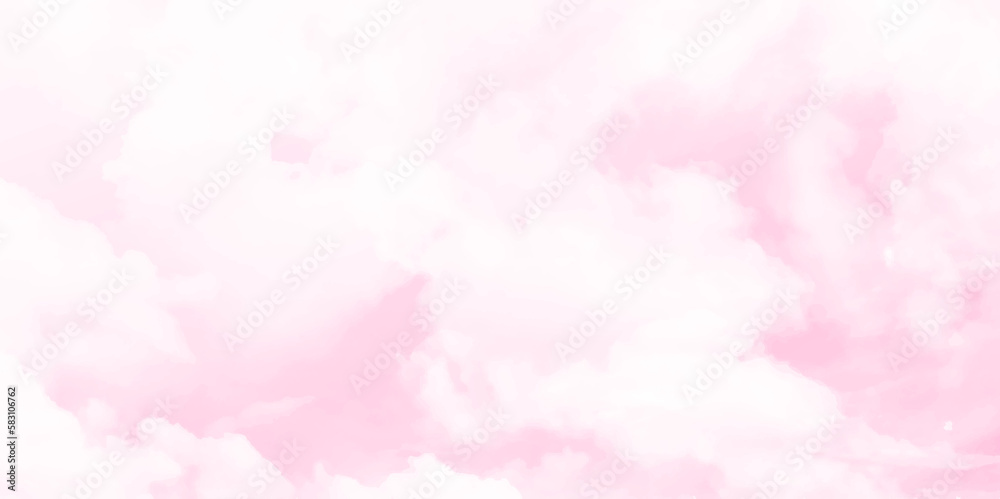 Reddish sky and pink with clouds. Vector design