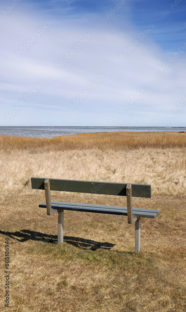 Bench on the East coast of Jutland, Denmark. The east coast of Jutland facing Kattegat. Bench on the East coast of Jutland, Denmark. The east coast of Jutland facing Kattegat.