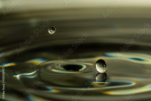 drops n surface of water