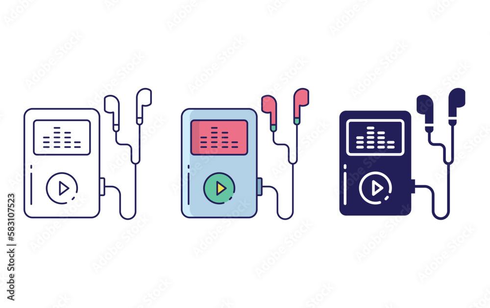 Naklejka premium Music Player vector icon