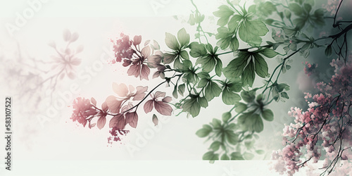 A Touch of Spring: Spring Background Aesthetic with Subtle Greens and Hints of Pink