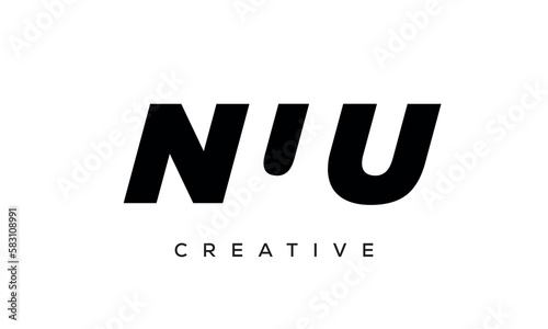 NUU letters negative space logo design. creative typography monogram vector	 photo