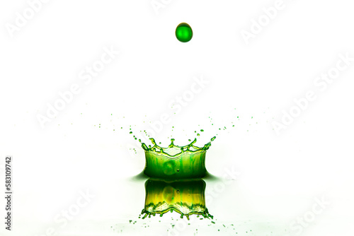 green splash and droplet