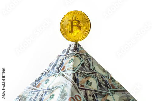 Принти на полотні a pyramid scheme isolated on white background