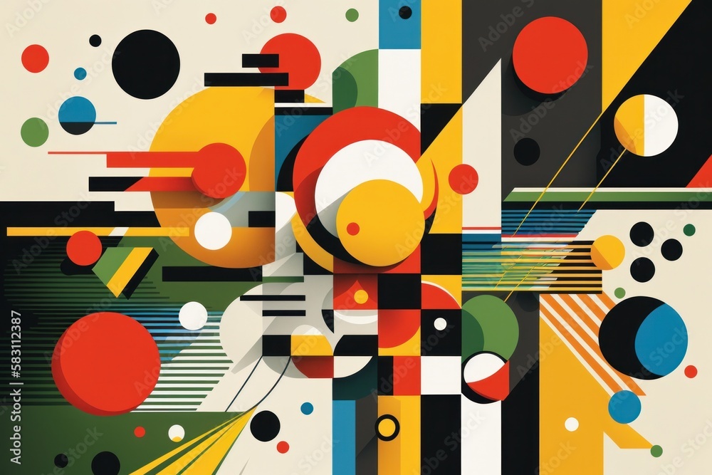 Abstract geometric background with circles, lines, dots and other elements. Abstract geometric background with circles, lines, dots and other elements.