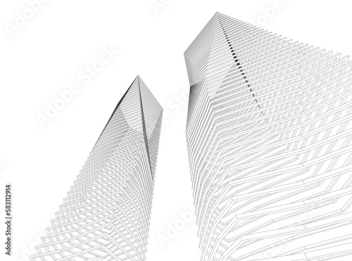 abstract architecture 3d illustration