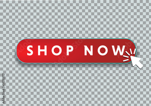 button for a site. Shop now, icon. vector design