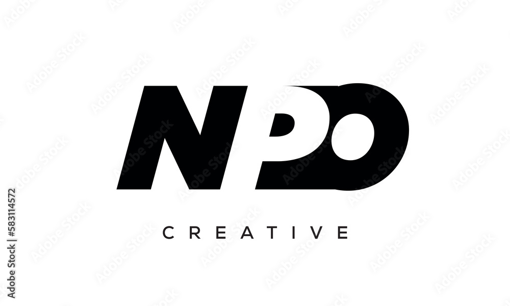 NPO letters negative space logo design. creative typography monogram vector	