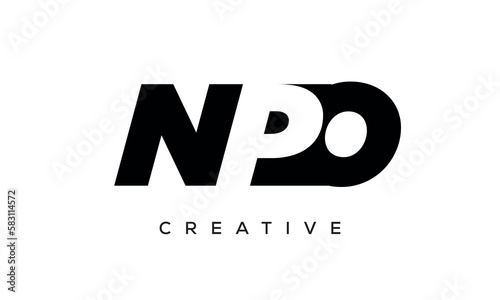 NPO letters negative space logo design. creative typography monogram vector 