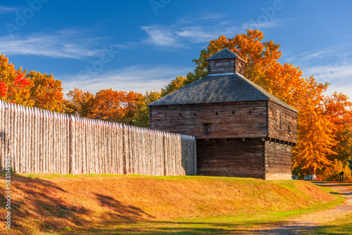 Augusta, Maine, USA at historic Fort Western in the Morning