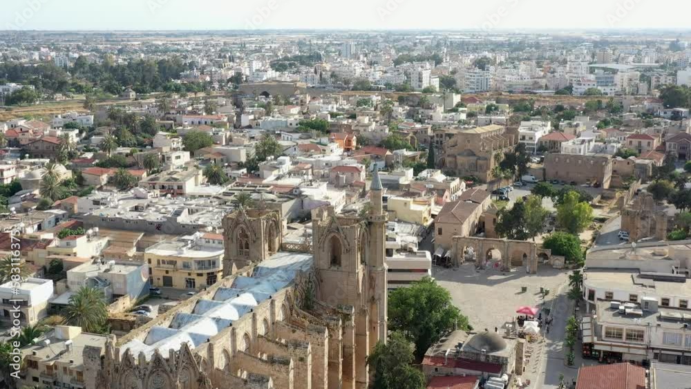 Famagusta old town and Lala Mustafa Pasha Mosque (Cathedral of Saint Nicholas). Famagusta District, Cyprus Famagusta old town and Lala Mustafa Pasha Mosque (Cathedral of Saint Nicholas). Famagusta District, Cyprus
