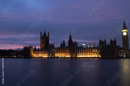 Big ben, the palace of westminster and bridge in london at sunset, uk- 2023
