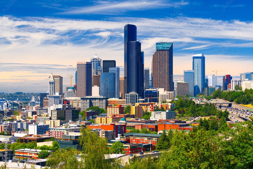 Obraz premium Seattle, Washington, USA Downtown Skyline