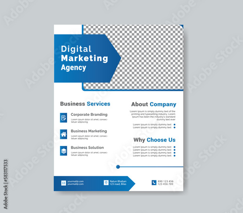 Digital marketing agency flyer template design