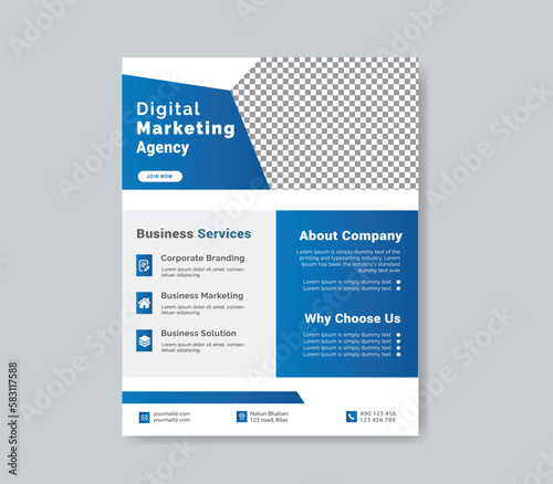 Digital marketing agency flyer template design