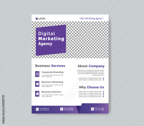 Digital marketing agency flyer template design