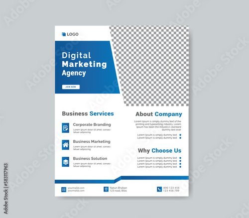 Digital marketing agency flyer template design
