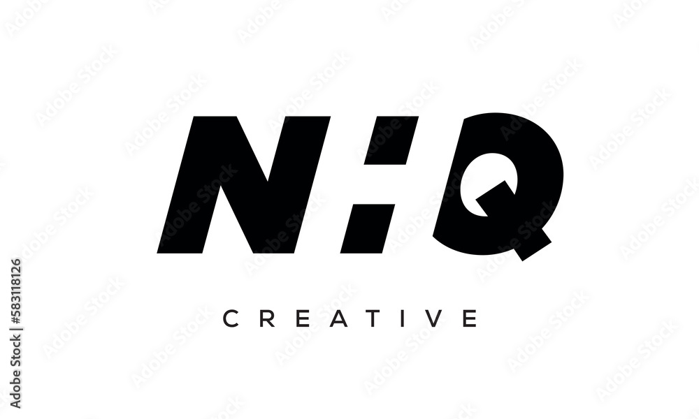 NHQQ letters negative space logo design. creative typography monogram vector NHQQ letters negative space logo design. creative typography monogram vector