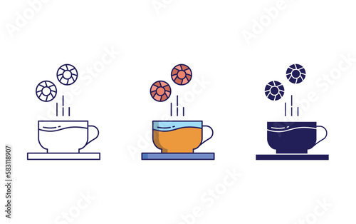 Tea and biscuits vector icon
