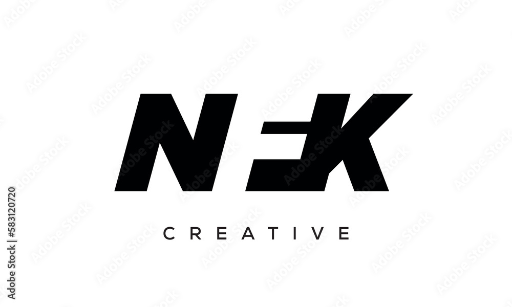 NFK letters negative space logo design. creative typography monogram vector NFK letters negative space logo design. creative typography monogram vector