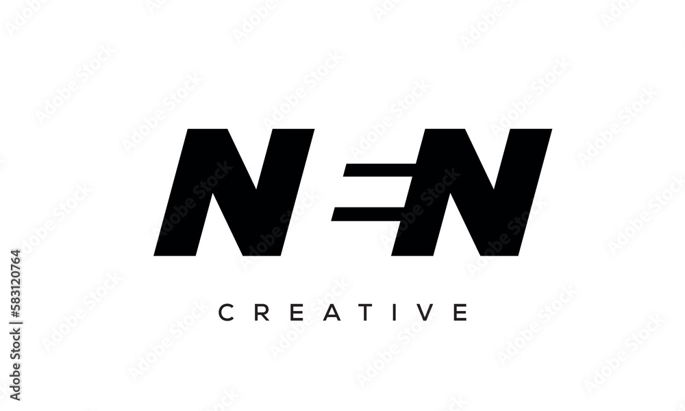 NEN letters negative space logo design. creative typography monogram vector	