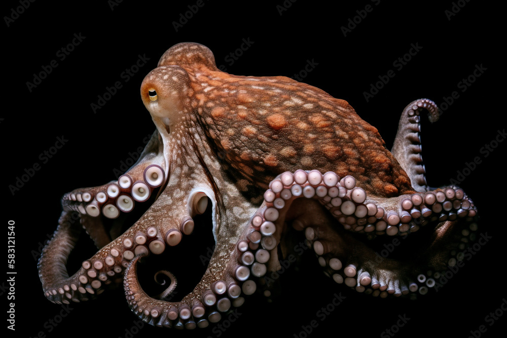 Fototapeta premium octopus on a black background