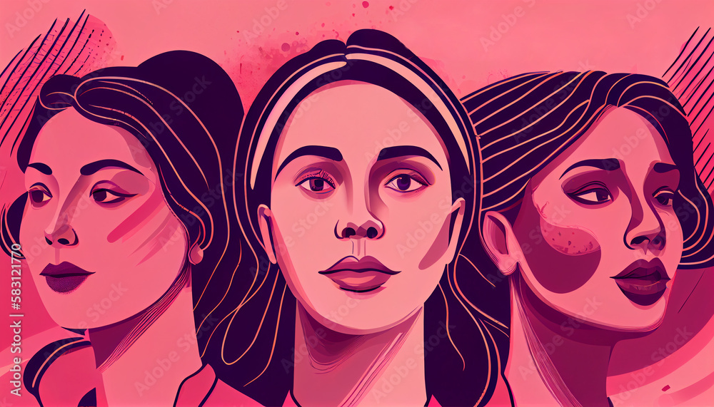 Women's day celebration banner. Generate Ai.