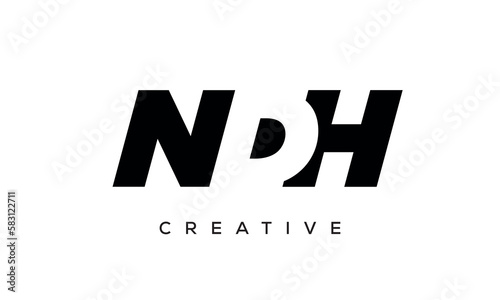 NDH letters negative space logo design. creative typography monogram vector 