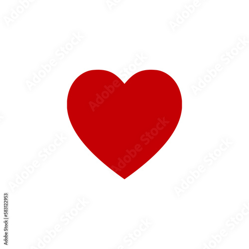 Red Heart. Symbol of Love and Valentine's Day. Flat Red Icon Isolated on White Background. Vector illustration.