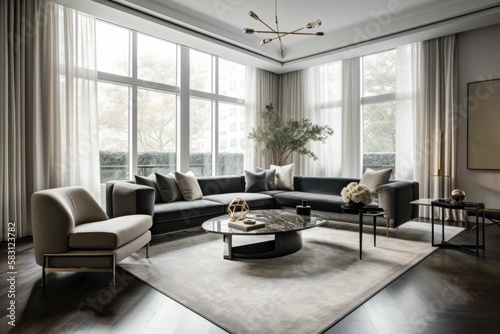 modern living room. Generative AI